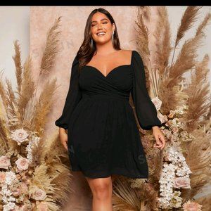 NWT Shein Black Lantern Sleeve Dress